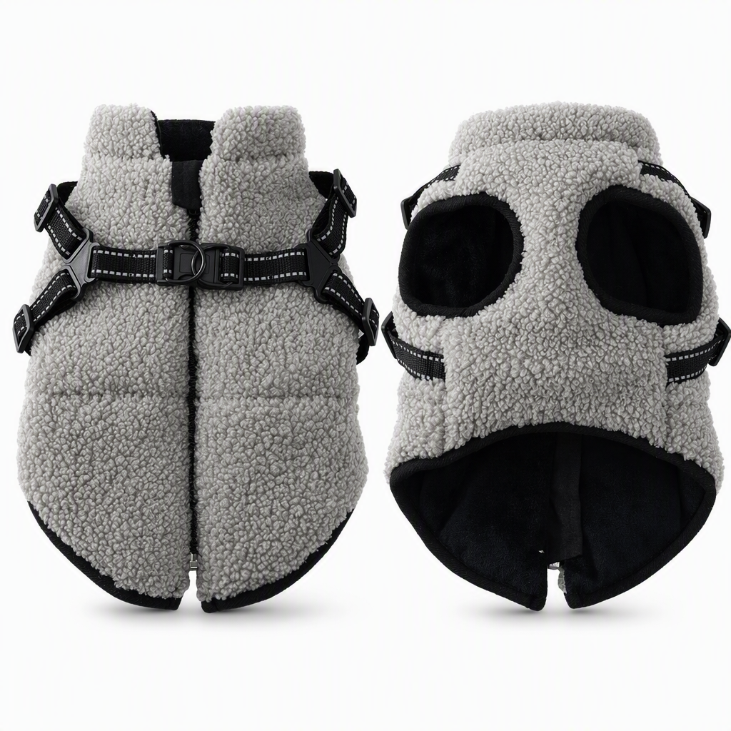 ⏳🔥LIMITED-TIME 49% OFF! ⏰Warm Winter Dog Coat with Reflective Strips and Harness for Small and Medium Dogs🐶❄️