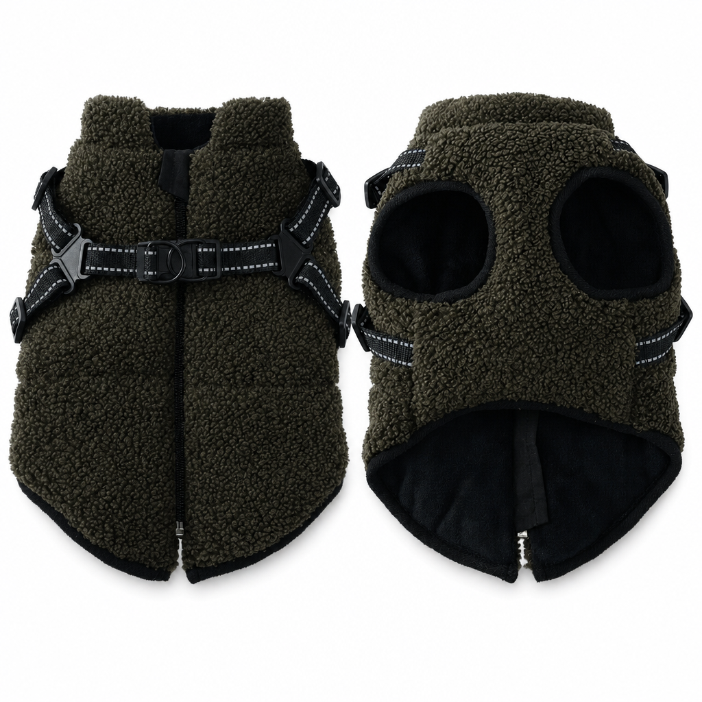 ⏳🔥LIMITED-TIME 49% OFF! ⏰Warm Winter Dog Coat with Reflective Strips and Harness for Small and Medium Dogs🐶❄️