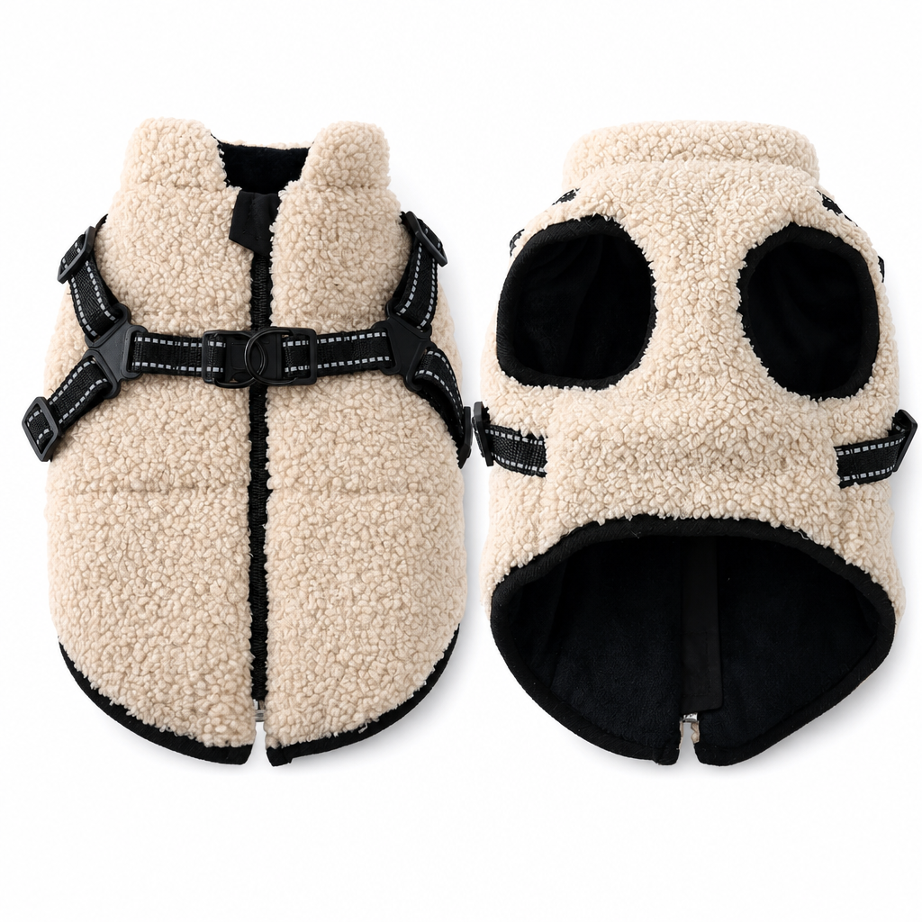 ⏳🔥LIMITED-TIME 49% OFF! ⏰Warm Winter Dog Coat with Reflective Strips and Harness for Small and Medium Dogs🐶❄️
