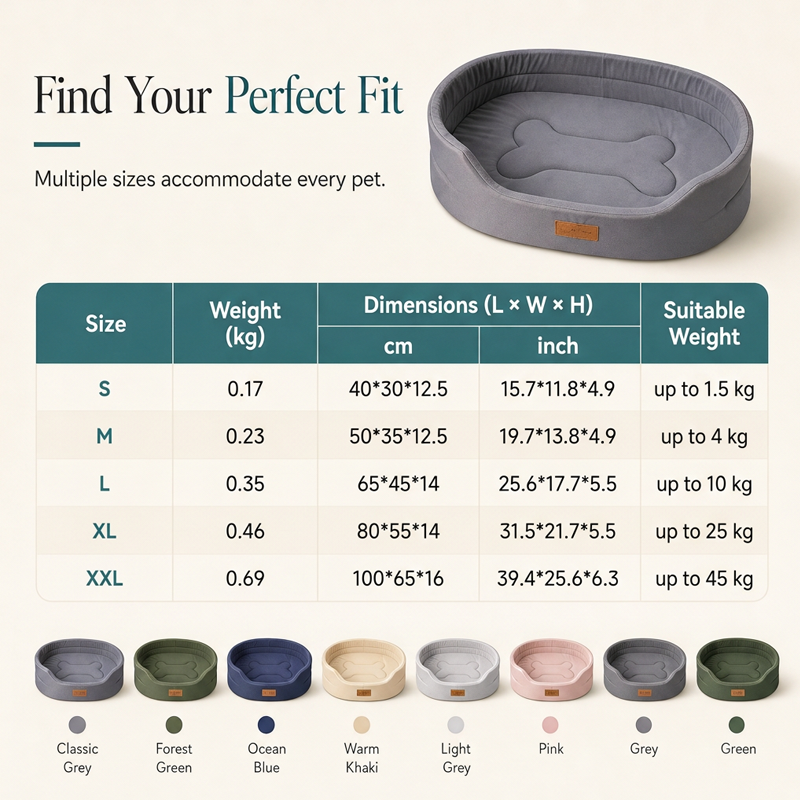 💤 Detachable Oval Pet Bed – Cozy, Moisture-Proof, Scratch Resistant ✨