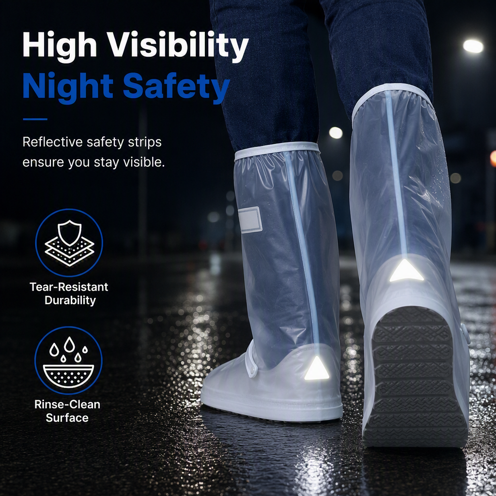 🏆LAST DAY 49% OFF☔Waterproof High-Top Silicone Rain Shoe Covers