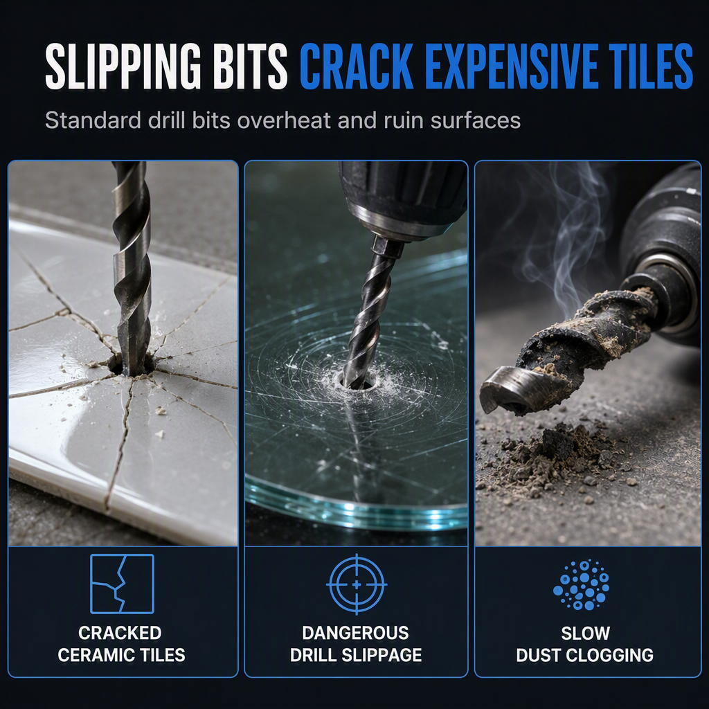 ⏰ 49%-OFF🔥Hex Shank Carbide Drill Bit – Eccentric Design For Tile, Glass & Concrete🔧