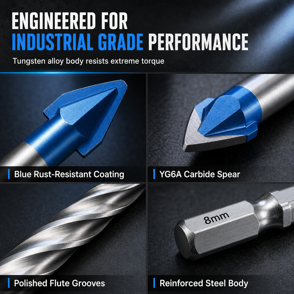 ⏰ 49%-OFF🔥Hex Shank Carbide Drill Bit – Eccentric Design For Tile, Glass & Concrete🔧