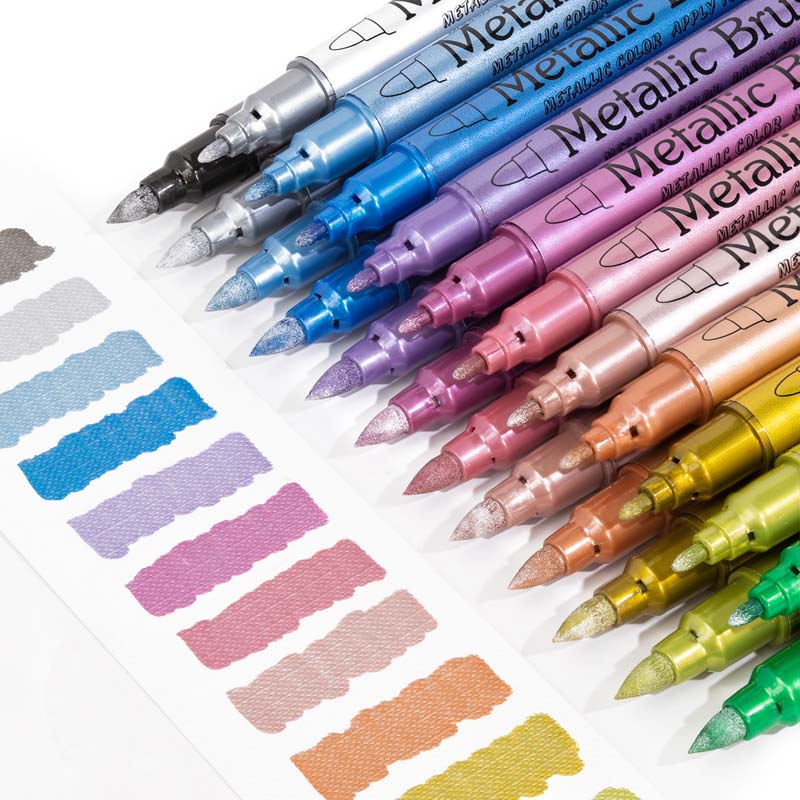 🖌️Vibrant Colors Metallic Marker Pens Set✨