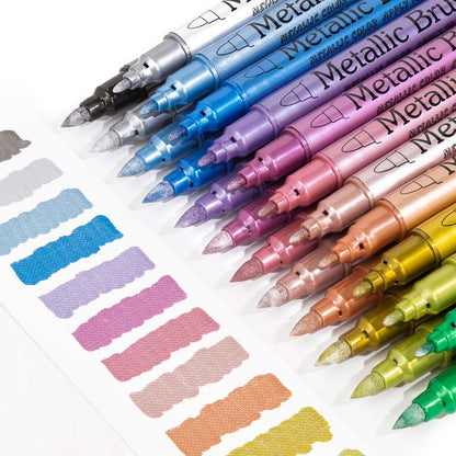 🖌️Vibrant Colors Metallic Marker Pens Set✨