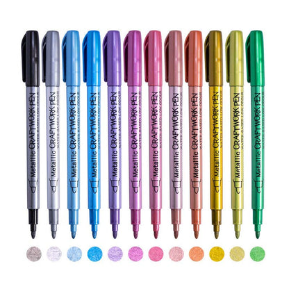 🖌️Vibrant Colors Metallic Marker Pens Set✨