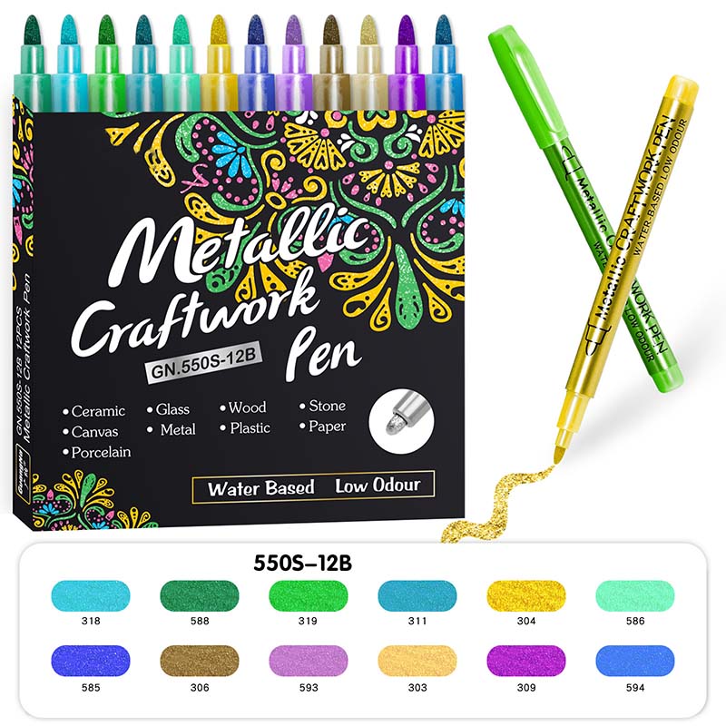 🖌️Vibrant Colors Metallic Marker Pens Set✨