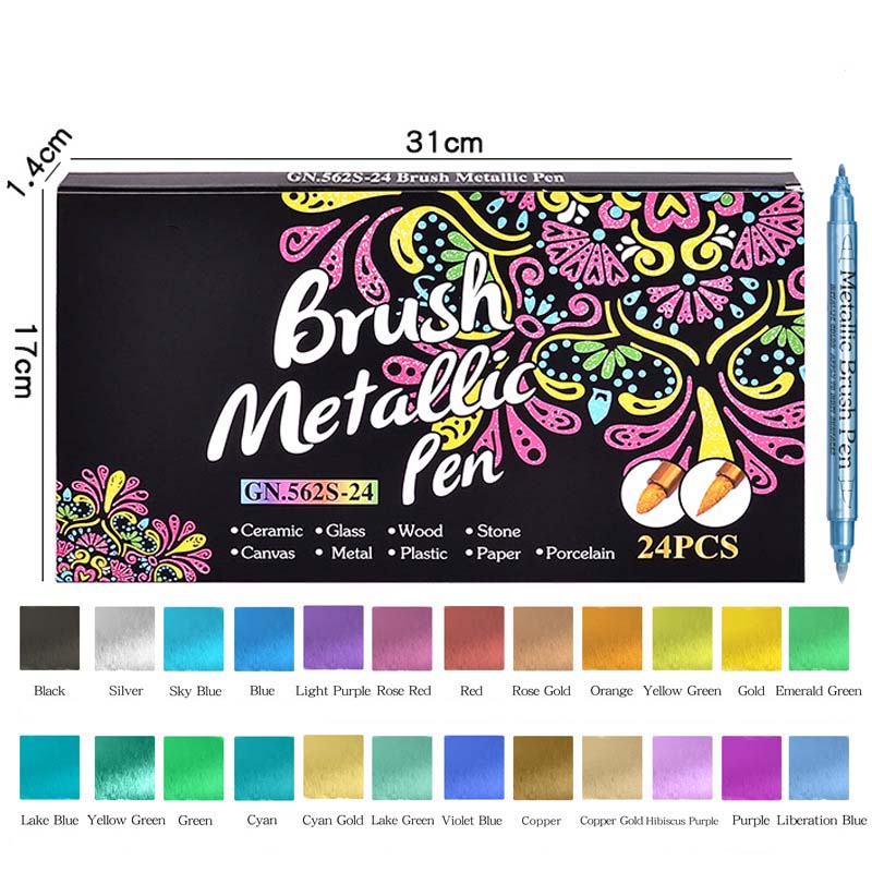 🖌️Vibrant Colors Metallic Marker Pens Set✨