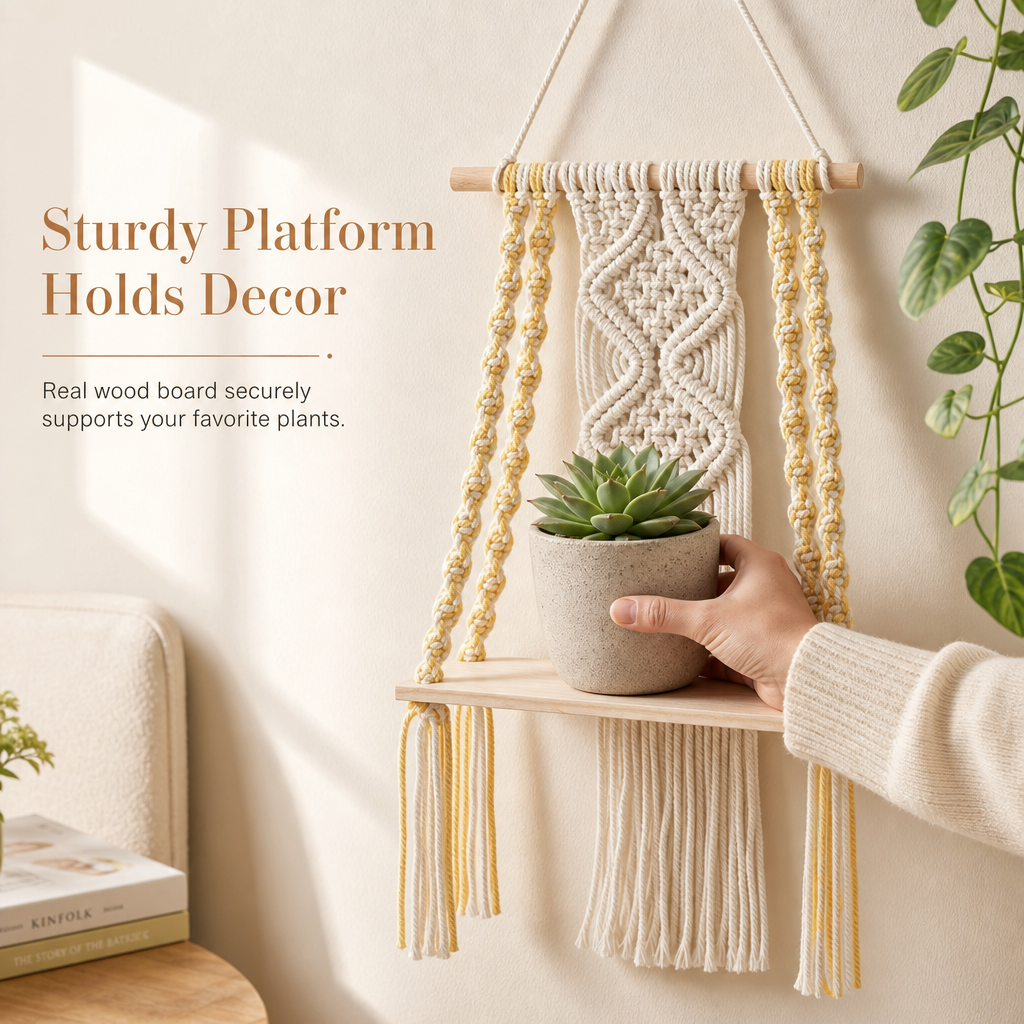 ⏳🔥LIMITED-TIME 49% OFF! ⏰Bohemian Handwoven Floating Shelf🌿