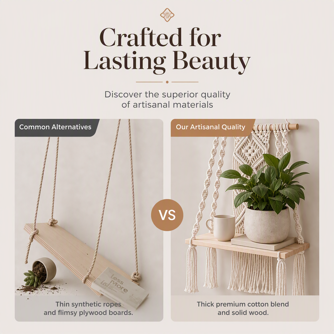 ⏳🔥LIMITED-TIME 49% OFF! ⏰Bohemian Handwoven Floating Shelf🌿