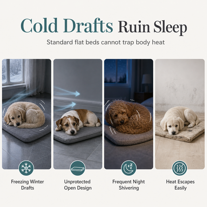🐾 LIMITED-TIME 49% OFF! 🛏️ Semi Enclosed Warm Pet Sleeping Bag Bed – Windproof, Plush, Cozy 🌨️