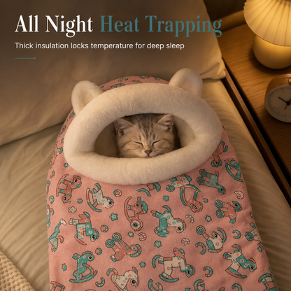 🐾 LIMITED-TIME 49% OFF! 🛏️ Semi Enclosed Warm Pet Sleeping Bag Bed – Windproof, Plush, Cozy 🌨️