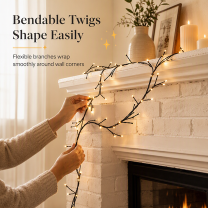 🏆LAST DAY 49% OFF💡144 LED Warm White Vine String Lights for Bedroom and Room Decoration