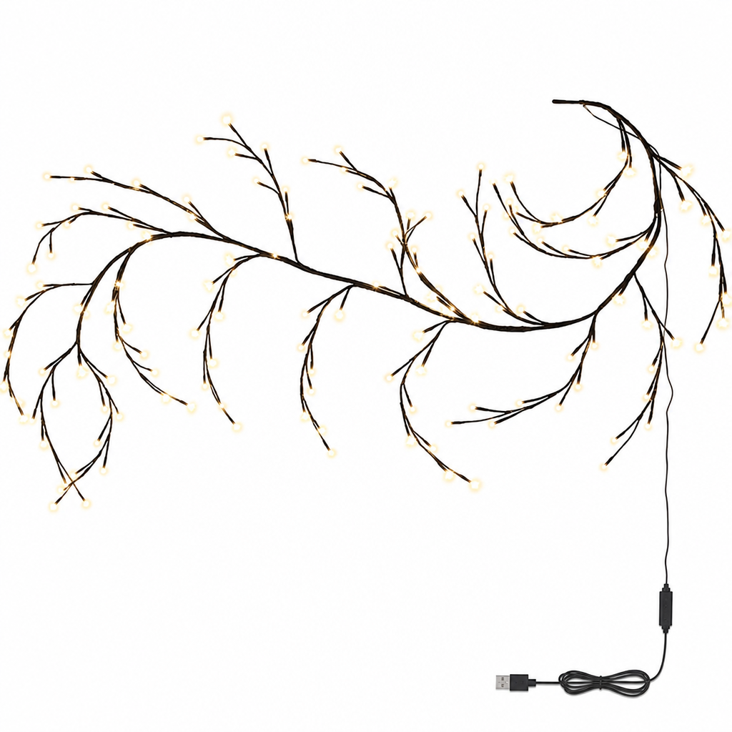 🏆LAST DAY 49% OFF💡144 LED Warm White Vine String Lights for Bedroom and Room Decoration
