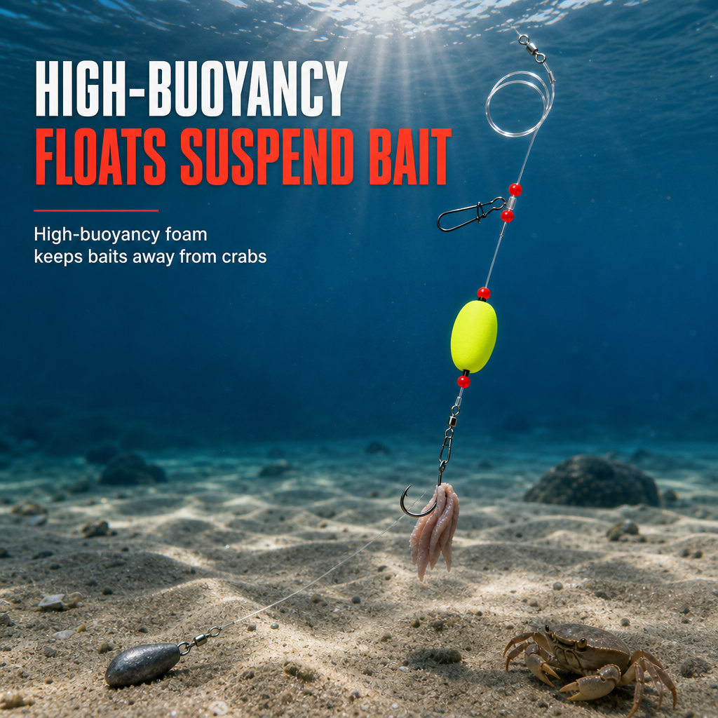 📢📢49% OFF !! ⏰ Pre-Tied Surf Fishing Rigs: High-Buoyancy Floats, Forged Circle Hooks, 90lb Leader, Ready to Use