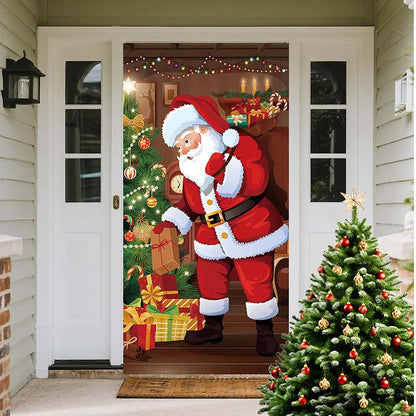 🏆LAST DAY 49% OFF🎄Christmas Door Cover For Instant Holiday Decor