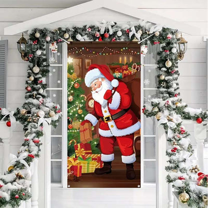 🏆LAST DAY 49% OFF🎄Christmas Door Cover For Instant Holiday Decor