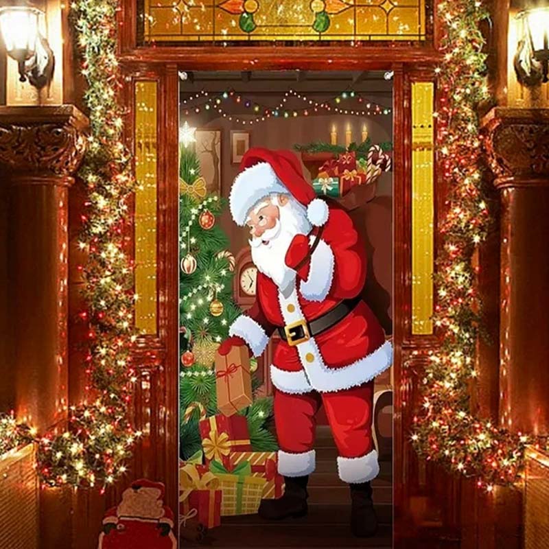 🏆LAST DAY 49% OFF🎄Christmas Door Cover For Instant Holiday Decor