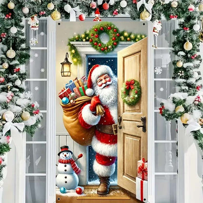 🏆LAST DAY 49% OFF🎄Christmas Door Cover For Instant Holiday Decor