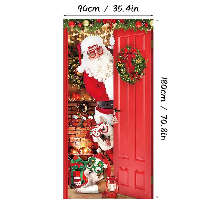 🏆LAST DAY 49% OFF🎄Christmas Door Cover For Instant Holiday Decor