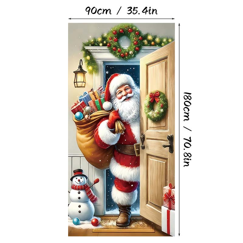🏆LAST DAY 49% OFF🎄Christmas Door Cover For Instant Holiday Decor
