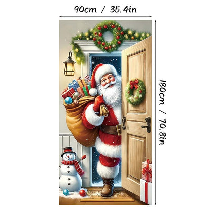 🏆LAST DAY 49% OFF🎄Christmas Door Cover For Instant Holiday Decor