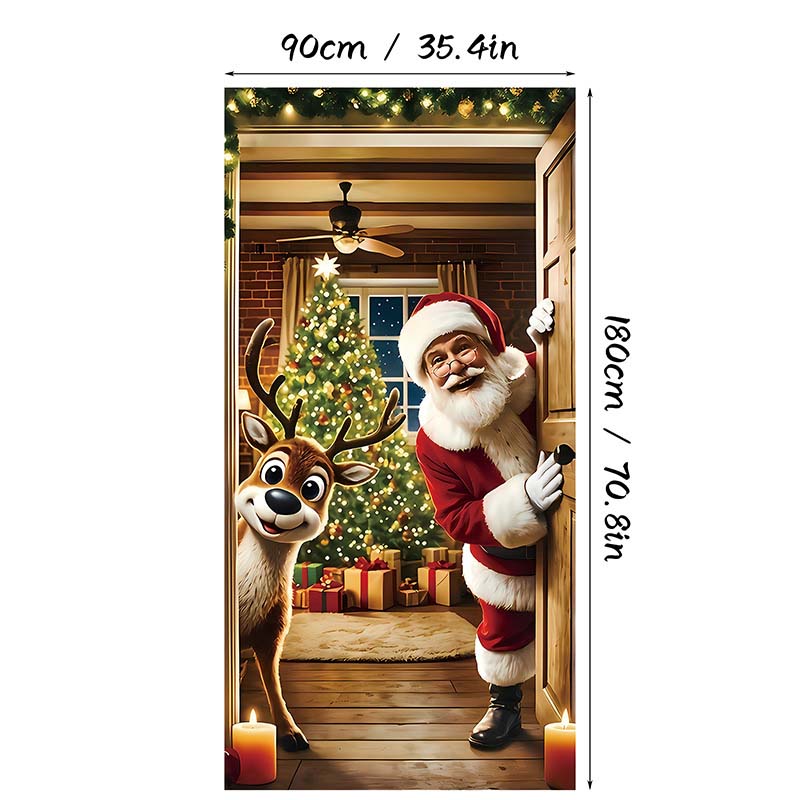 🏆LAST DAY 49% OFF🎄Christmas Door Cover For Instant Holiday Decor