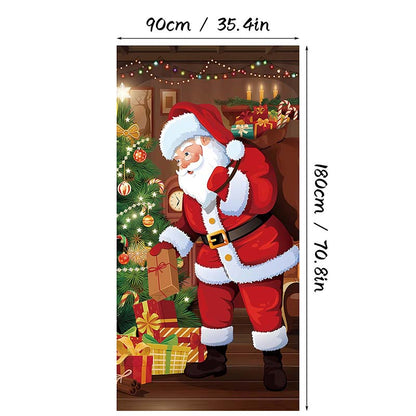 🏆LAST DAY 49% OFF🎄Christmas Door Cover For Instant Holiday Decor