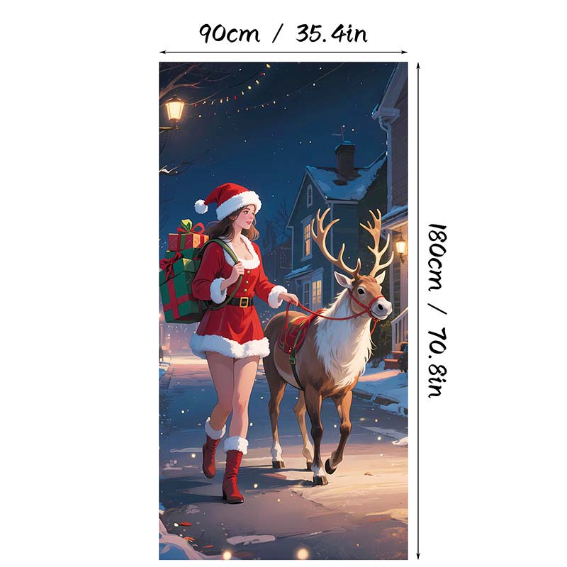 🏆LAST DAY 49% OFF🎄Christmas Door Cover For Instant Holiday Decor