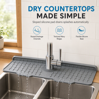 💧 LIMITED-TIME 49% OFF! 🧽 Food Grade Silicone Faucet Splash Guard Mat – Drain Fast, Flexible, Cuttable ✨