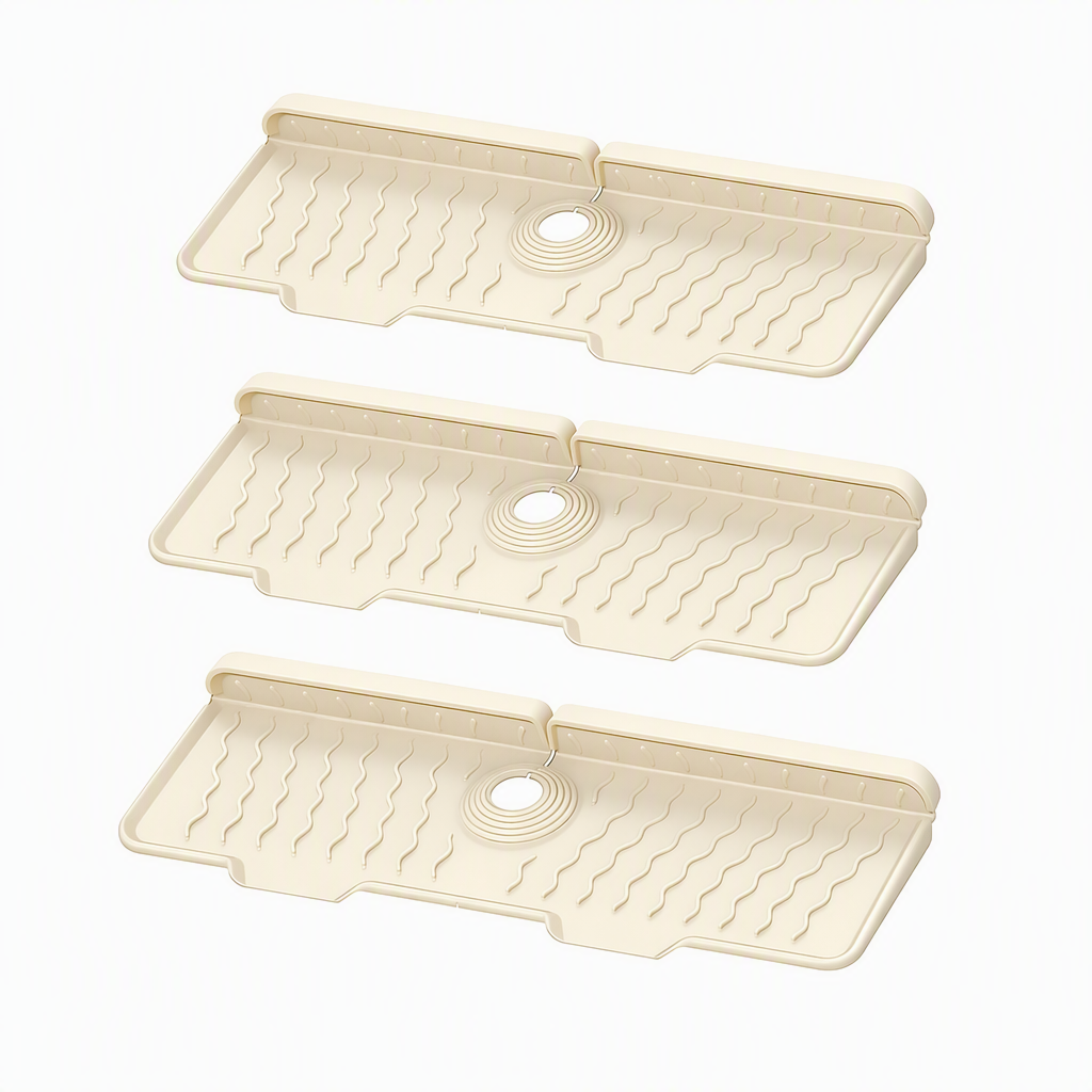 💧 LIMITED-TIME 49% OFF! 🧽 Food Grade Silicone Faucet Splash Guard Mat – Drain Fast, Flexible, Cuttable ✨