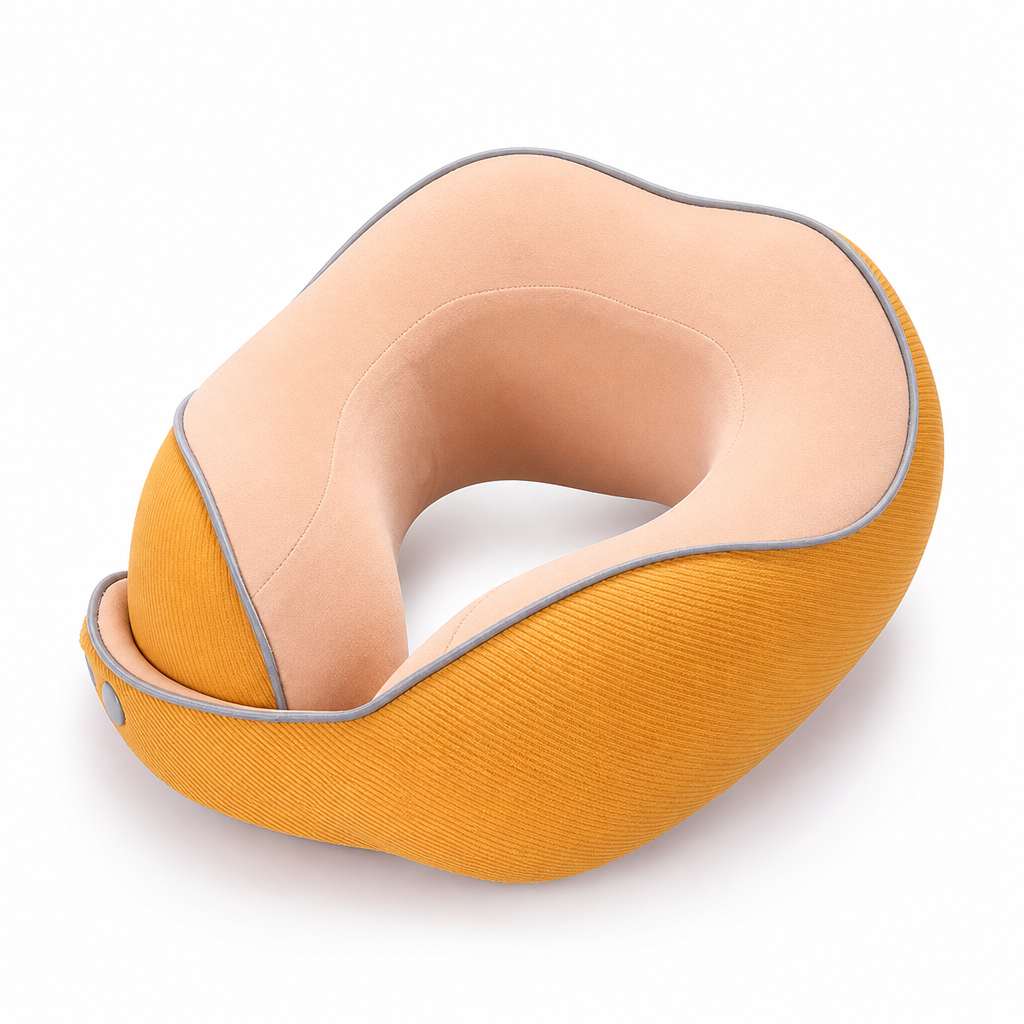 ⏳🔥LIMITED-TIME 49% OFF! ⏰Memory Foam U-Shaped Travel Neck Pillow with Ice Silk Cover and Magnetic Buckle for Portable Neck Support