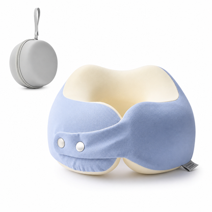 ⏳🔥LIMITED-TIME 49% OFF! ⏰Memory Foam U-Shaped Travel Neck Pillow with Ice Silk Cover and Magnetic Buckle for Portable Neck Support