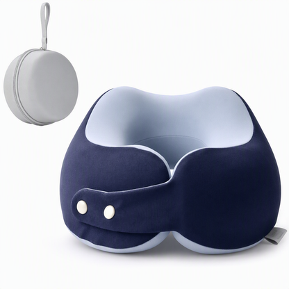 ⏳🔥LIMITED-TIME 49% OFF! ⏰Memory Foam U-Shaped Travel Neck Pillow with Ice Silk Cover and Magnetic Buckle for Portable Neck Support