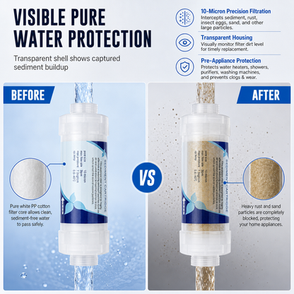 ⏳🔥LIMITED-TIME 49% OFF! ⏰🚰5 Inch PP Cotton Sediment Water Filter Cartridge – 10μm Filtration, Multi-appliance, Easy Check ✨🧪