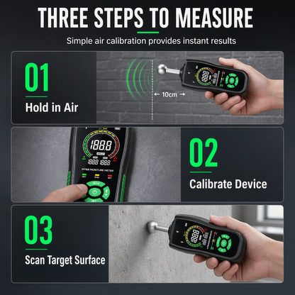 📢📢49% OFF !! ⏰MT68 Pinless Spherical Sensor Moisture Meter for Wall Plaster Putty Masonry and Tile Leakage Testing