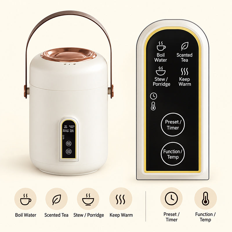 🍲 Save 49%! ⚡ Mini Electric Stew Pot – Ceramic liner & portable ✨