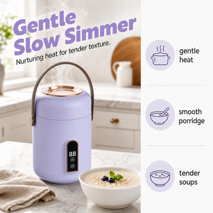 🍲 Save 49%! ⚡ Mini Electric Stew Pot – Ceramic liner & portable ✨