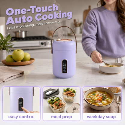 🍲 Save 49%! ⚡ Mini Electric Stew Pot – Ceramic liner & portable ✨