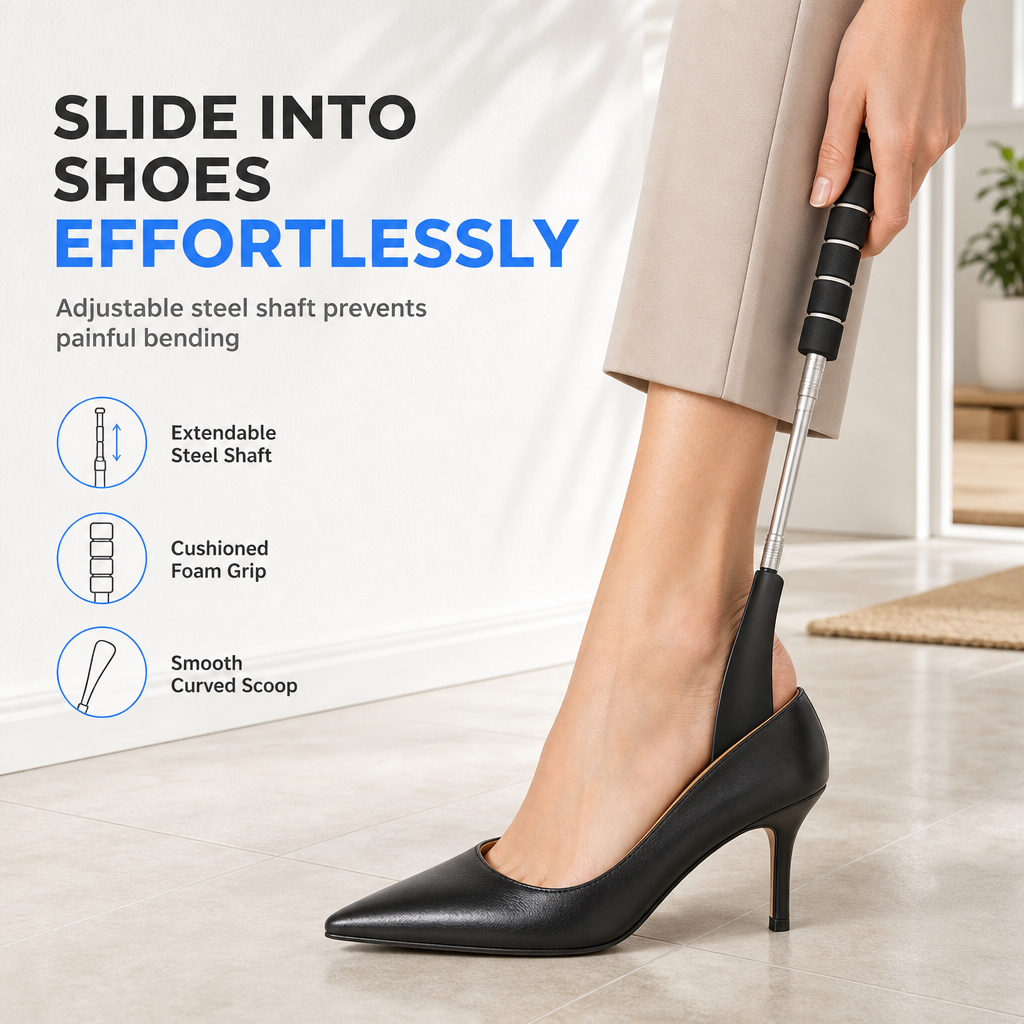 👞 Telescopic Long Shoe Horn | 70cm Reach