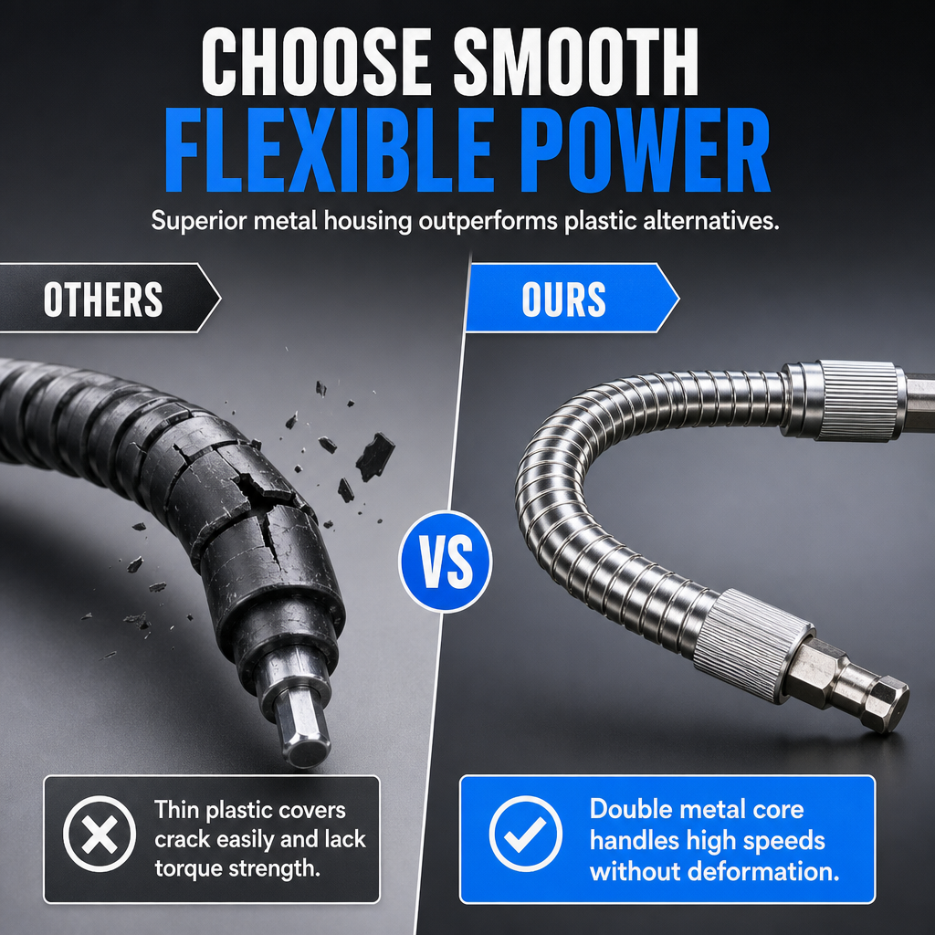 🔩 LIMITED-TIME 49% OFF! 💪 Universal Metal Flexible Shaft Extension Rod – 360° Bend, High Torque, Hex Fit ✨