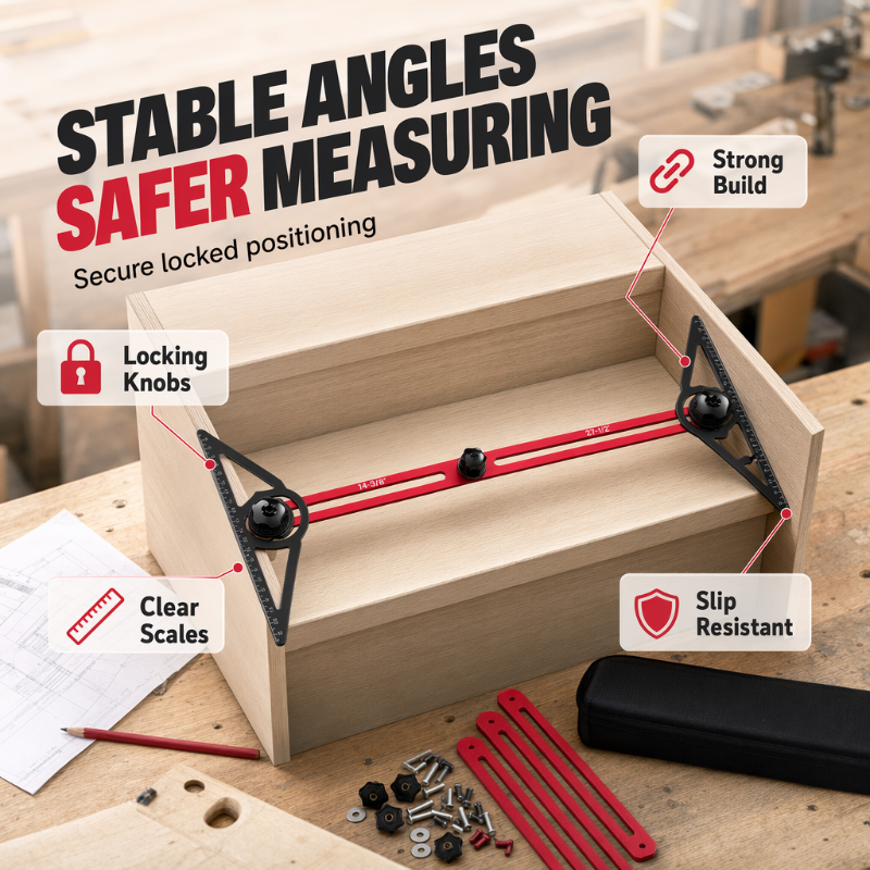 📢📢49% OFF !! 📐🔧 Multi-Function Woodworking Marking Tool Kit – Measure, Lock & Mark
