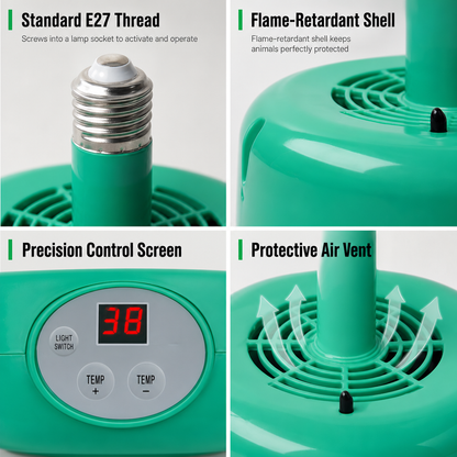 ⏳Time-Limited Special⏰Intelligent Temperature Control Brooder Heater – Fan Forced Livestock Heat Lamp for Chicks, Piglets, Sheep & Farm Animals
