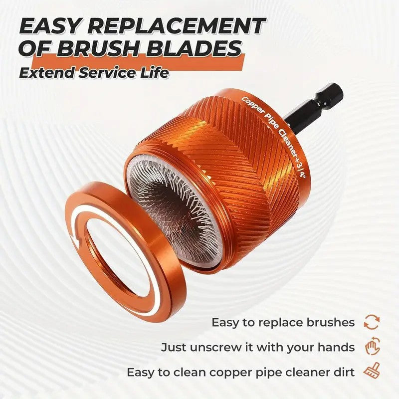 ✨Power Drill Copper Pipe Polishing Brush for Rust & Oxidation Removal