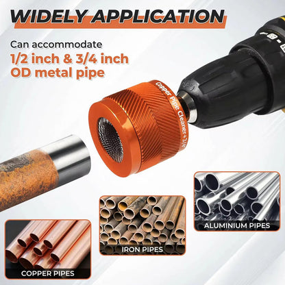 ✨Power Drill Copper Pipe Polishing Brush for Rust & Oxidation Removal