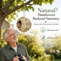 ⏳Time-Limited Special⏰Hand-Woven Spherical Straw Bird Nest | Dense-Weave Shelter Ornament for Backyard Birds🌾