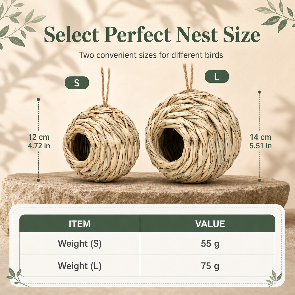 ⏳Time-Limited Special⏰Hand-Woven Spherical Straw Bird Nest | Dense-Weave Shelter Ornament for Backyard Birds🌾