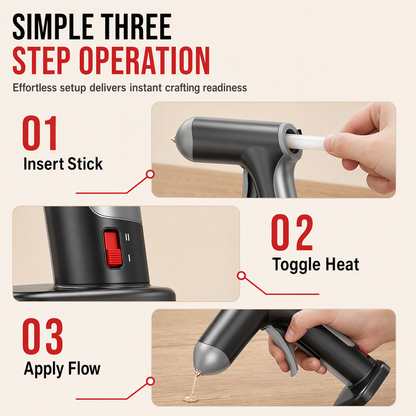 📢📢49% OFF !! ⏰Cordless Hot Melt Glue Gun Set with 2000mAh Rechargeable Battery and Copper Nozzle Includes 10 Glue Sticks for DIY Crafts and Home Use
