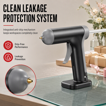 📢📢49% OFF !! ⏰Cordless Hot Melt Glue Gun Set with 2000mAh Rechargeable Battery and Copper Nozzle Includes 10 Glue Sticks for DIY Crafts and Home Use