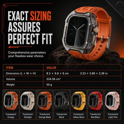 ⌚ LIMITED-TIME 49% OFF! 💥Integrated Smartwatch Band with Protective Case Color Blocking Translucent Sport Strap for 40mm 41mm 42mm 44mm 45mm 46mm 49mm